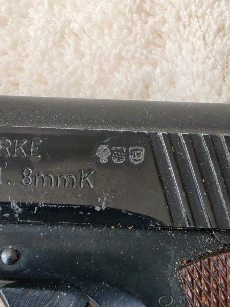 Erma EGP 45 Schreckschusspistole Cal. 8mm Knall – PTB 297 – inkl. Abschussbecher – Bild 6