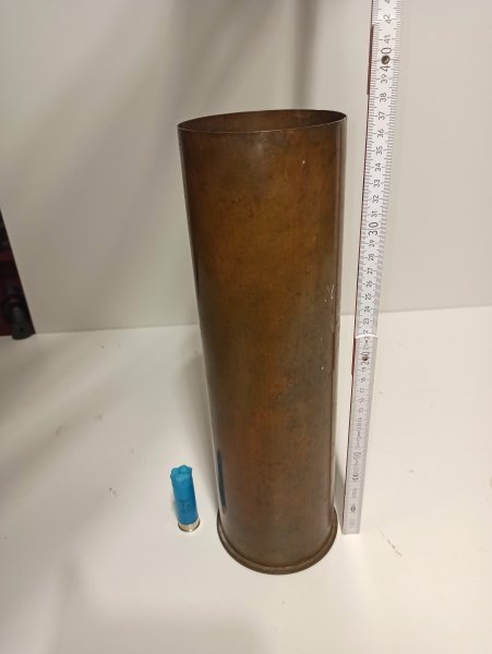 105x373mm Messinghülse Granate Panzerhaubitze M52 Kanone Artillerie BW Army 2,8kg leer – Bild 1
