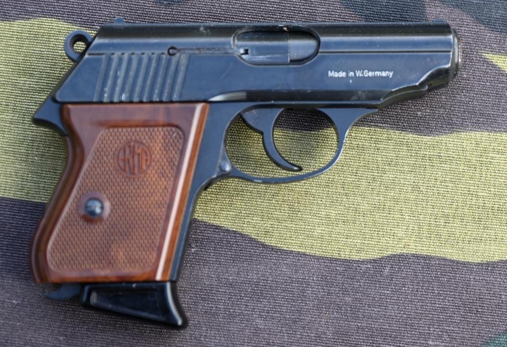 Pistole Alarmpistole im Look Walther PPK Schreckschusswaffe ERMA EGP 55 Kal. 8 mm Knall, 1979, Top! – Bild 3