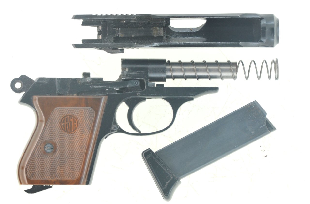 Pistole Alarmpistole im Look Walther PPK Schreckschusswaffe ERMA EGP 55 Kal. 8 mm Knall, 1979, Top! – Bild 5
