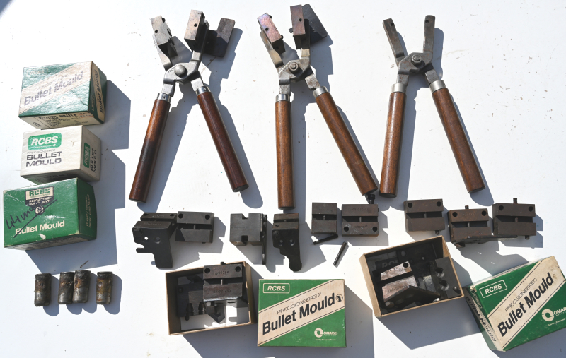 9 x Gießkokillen mit 3 Handgriffen je 1x RCBS .30-115, 08-170, 38-162 u.a. 2x LEE 287 & 357: – Bild 3