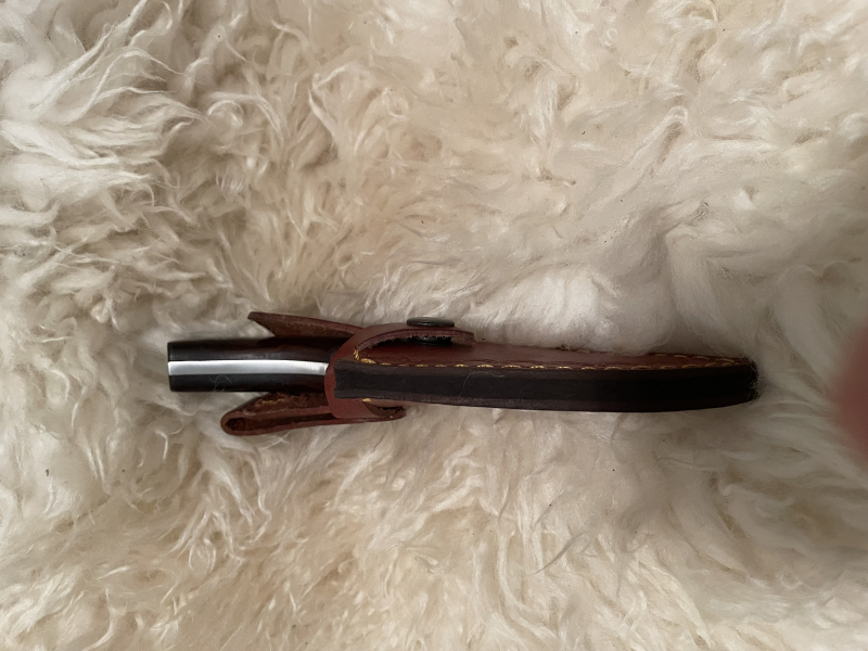 Damastmesser mit Brauner Lederscheide – image 4