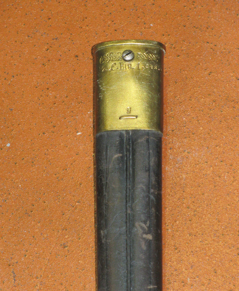 Preußisches Infanterie Seitengewehr SG 71, KIRSCHBAUM SOLINGEN 74 mit Lederscheide – Bild 6