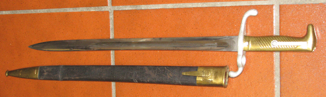 Preußisches Infanterie Seitengewehr SG 71, KIRSCHBAUM SOLINGEN 74 mit Lederscheide – Bild 4