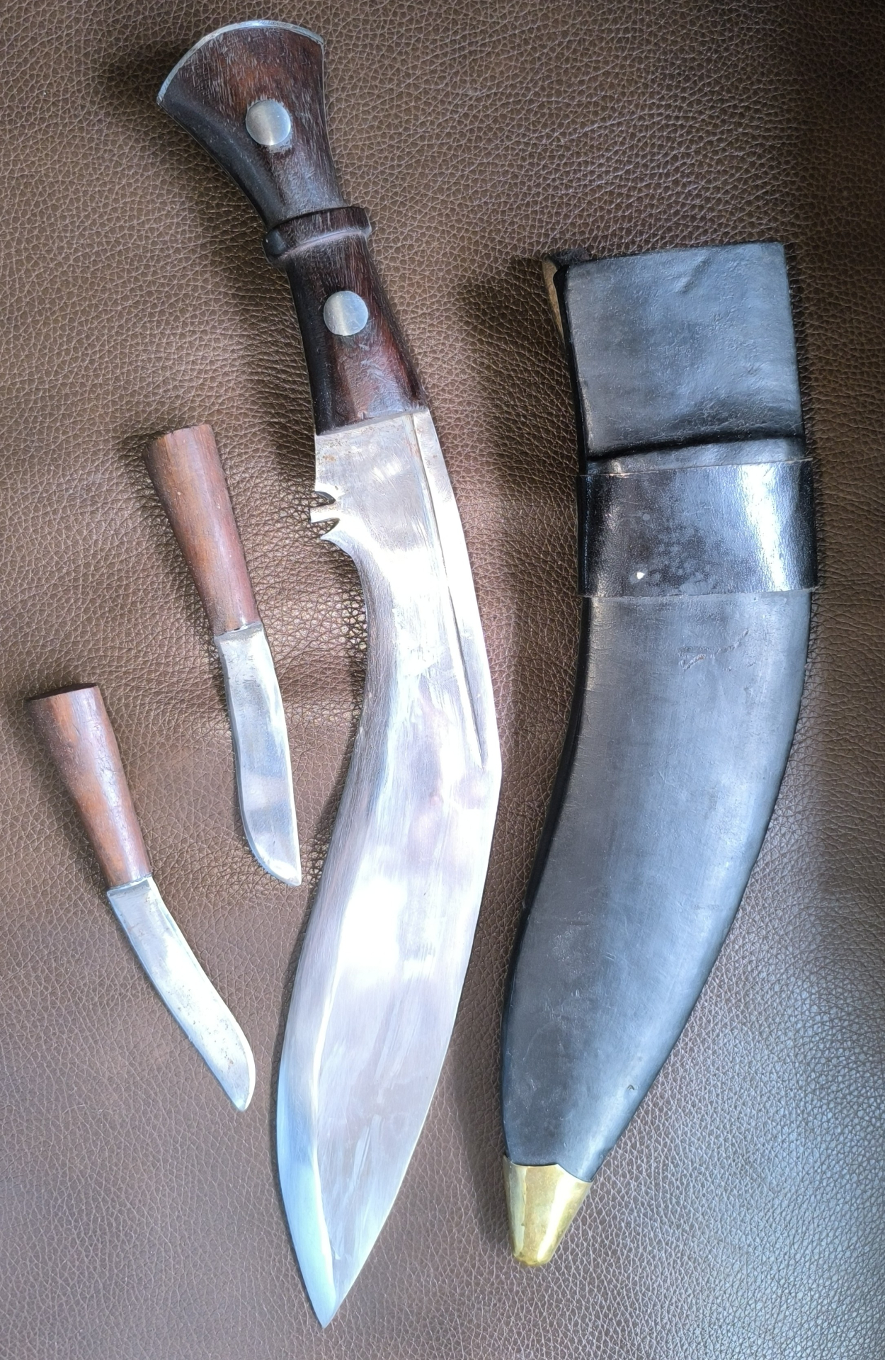 Kukri Khukuri mit Beimessern Schwere Ausführung – Bild 2