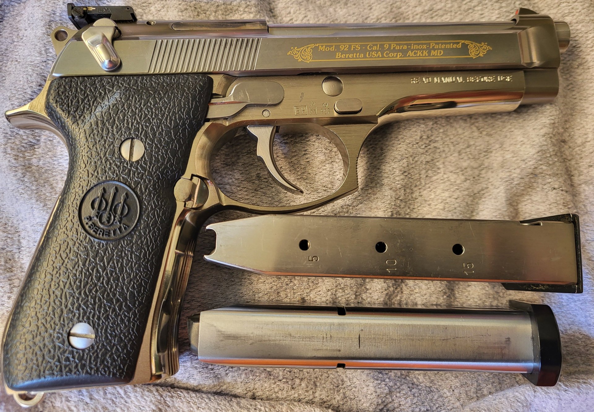 Beretta 92 FS Golden Inox – Full Set! Top Sammlerzustand, überarbeiteter Abzug & Mikrometervisierung – Bild 4