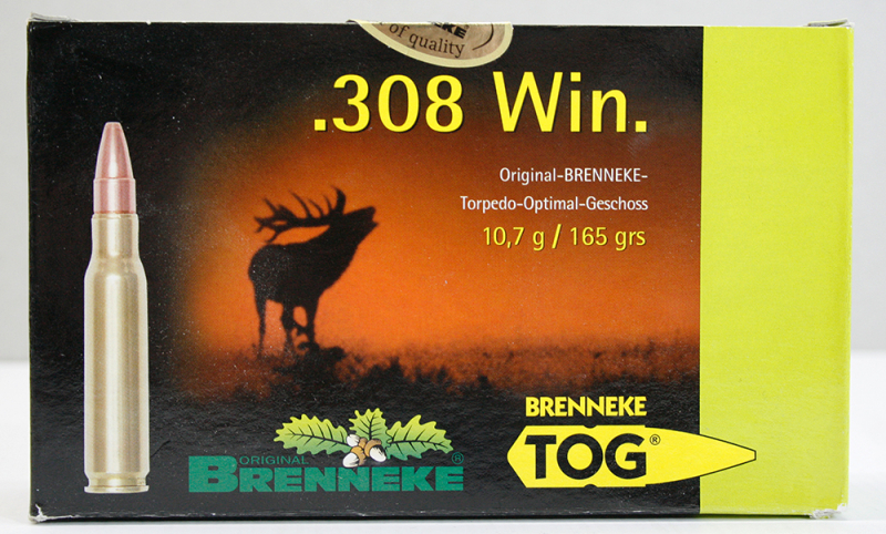 20 Schuss BRENNEKE .308 Win. TOG 165gr 10,7g Torpedo Optimal Geschoss Jagdmunition Blei Deformation – Bild 1