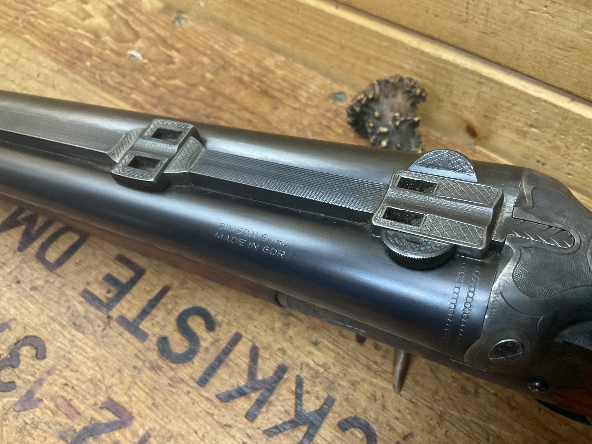SIMSON Suhl Doppelflinte, Kal.12/70,12/70, mit SEM – Bild 2