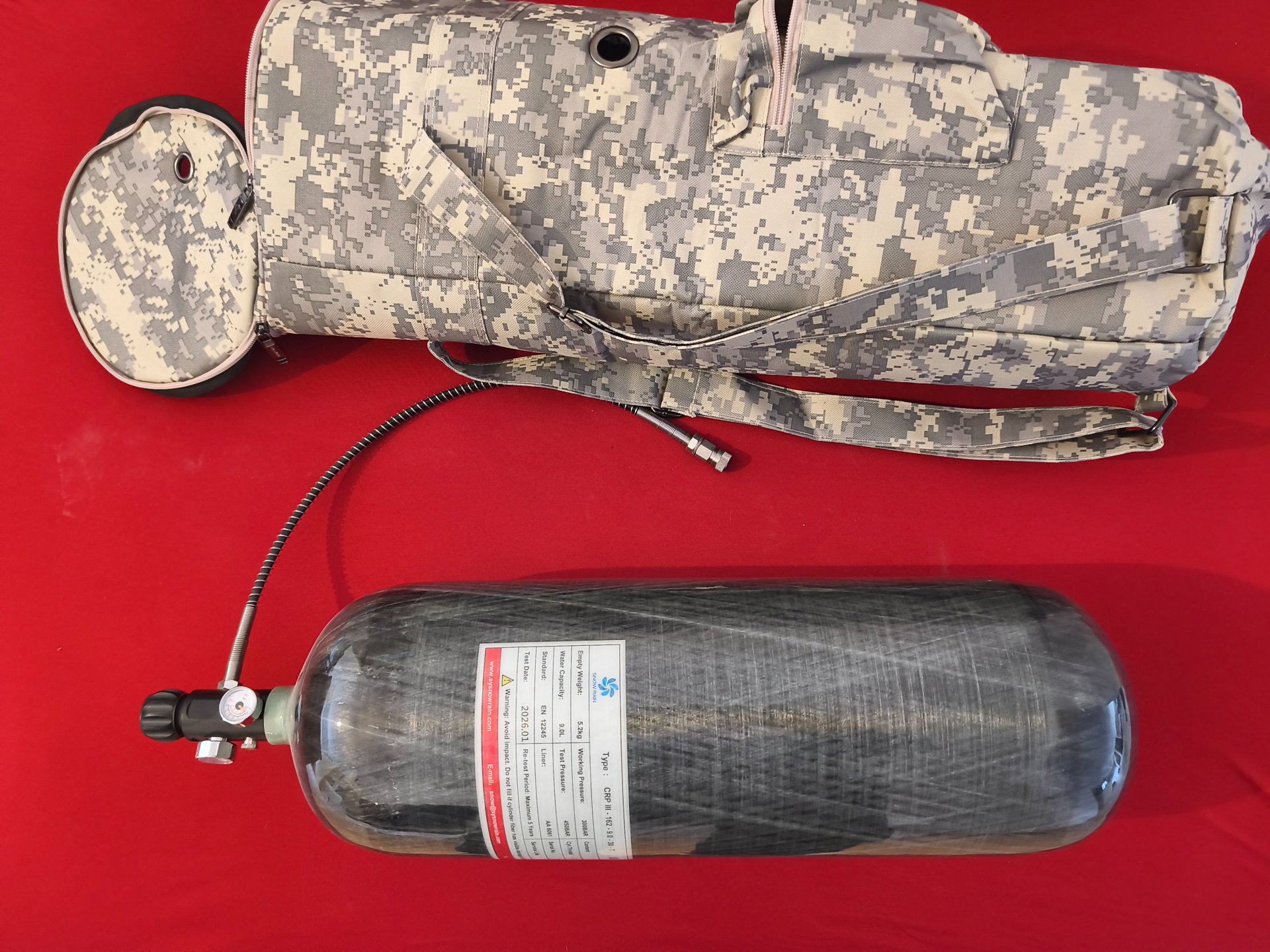 9,0l PCP Flache mit Ventil und Tasche – Bild 2