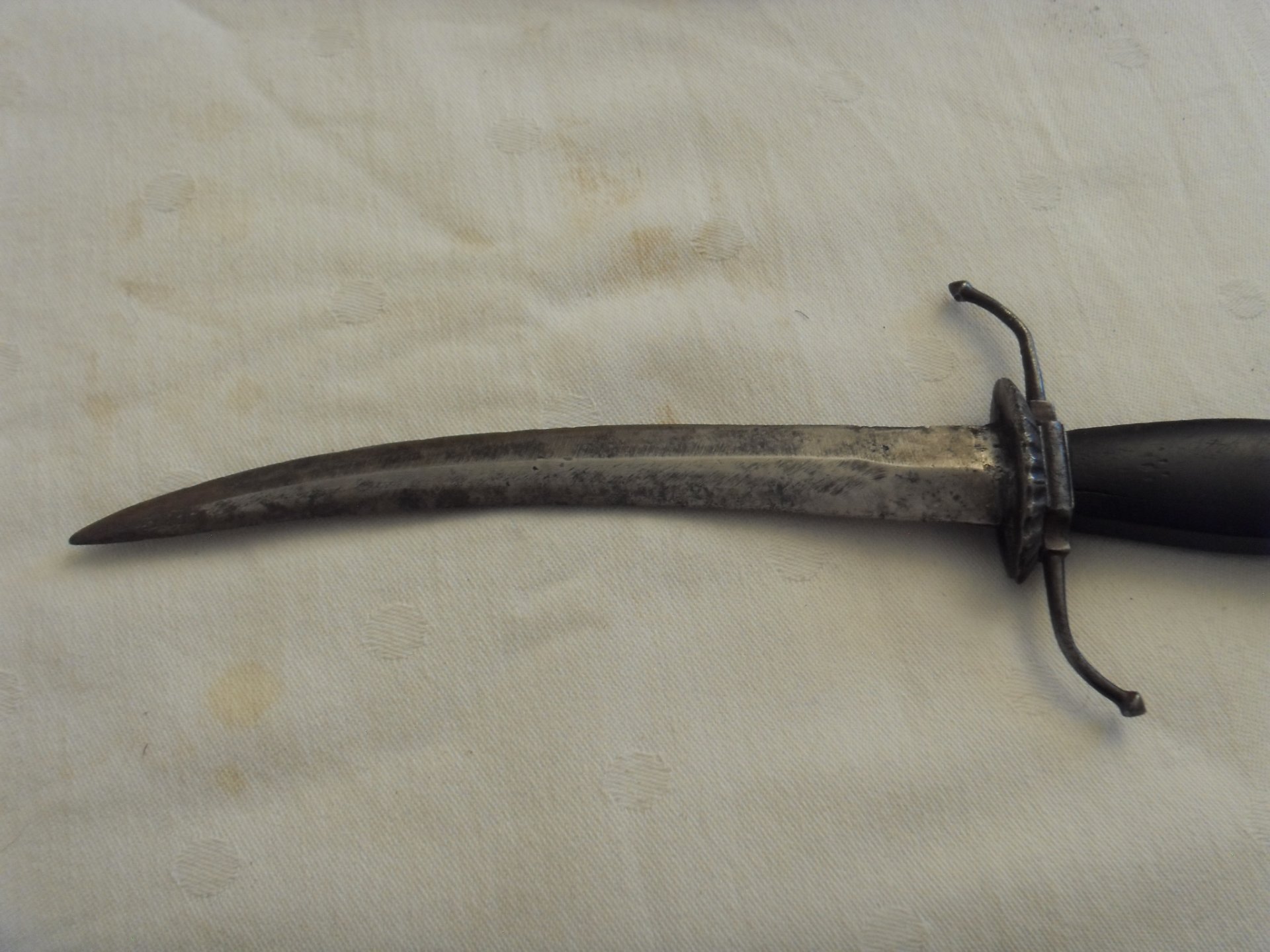 Sehr altes Jagdmesser / Dolch aus Sammlung , Lederscheide Defekt am Ende – Bild 4