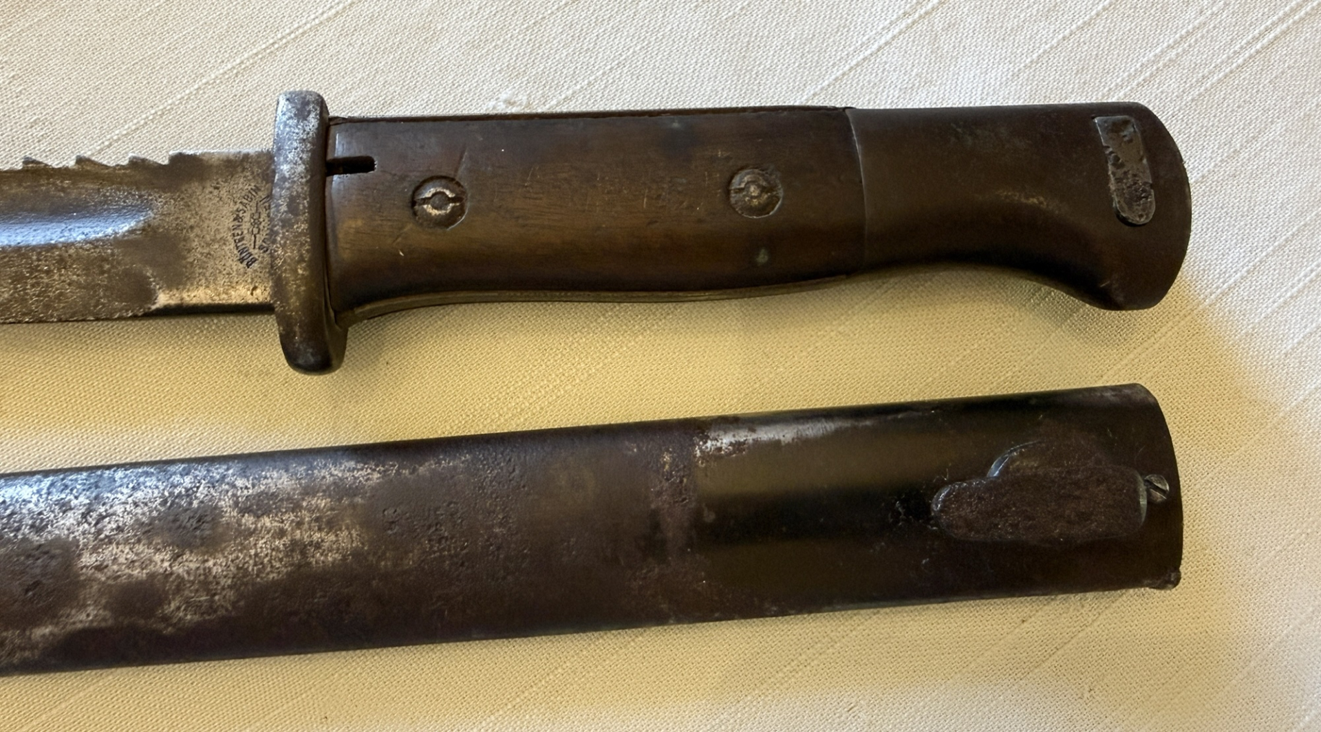 1. WK Seitengewehr 84/98 mit Sägerücken und Abnahme Herst. Böntgen & Sabin – Bild 6