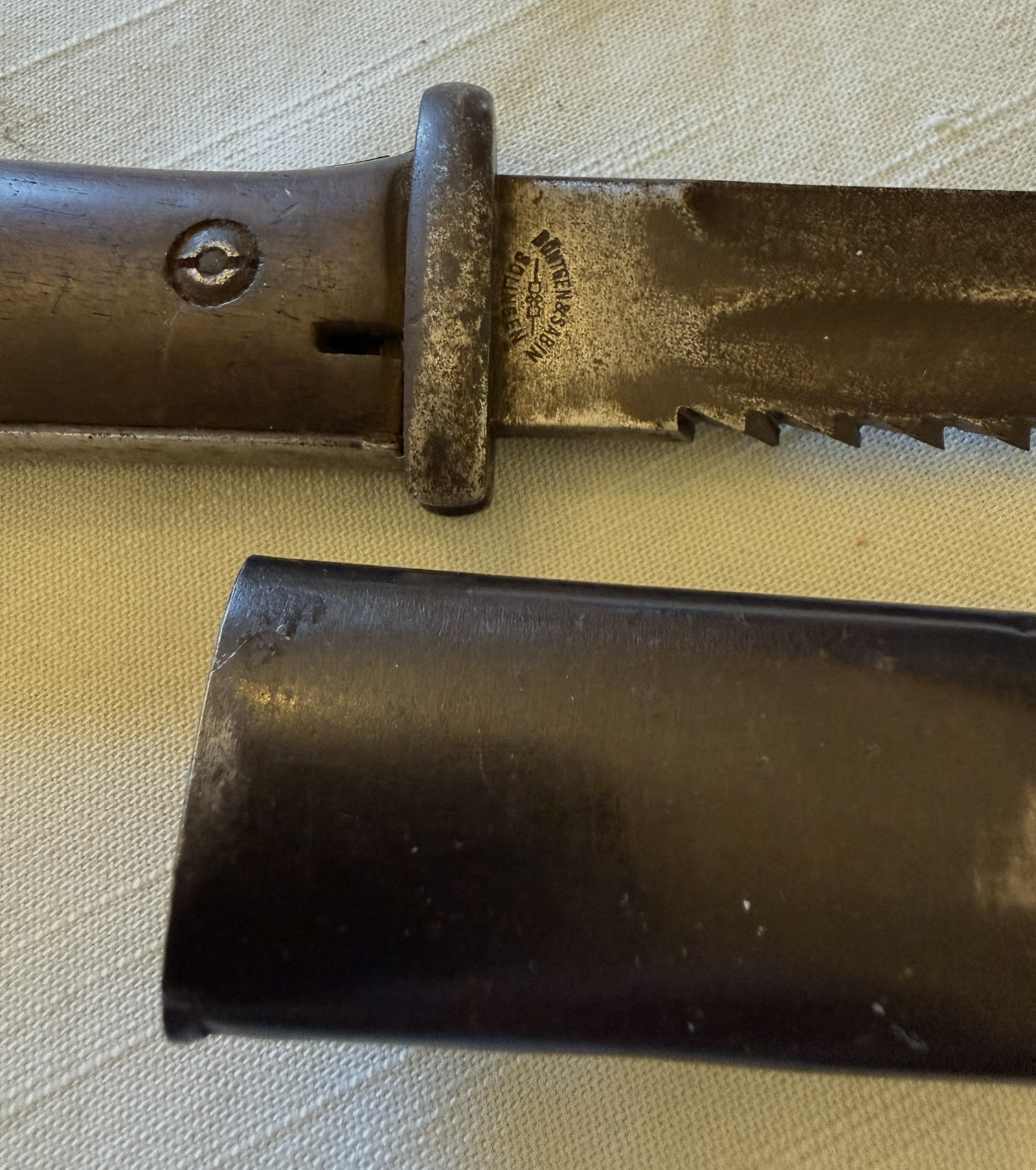 1. WK Seitengewehr 84/98 mit Sägerücken und Abnahme Herst. Böntgen & Sabin – Bild 4