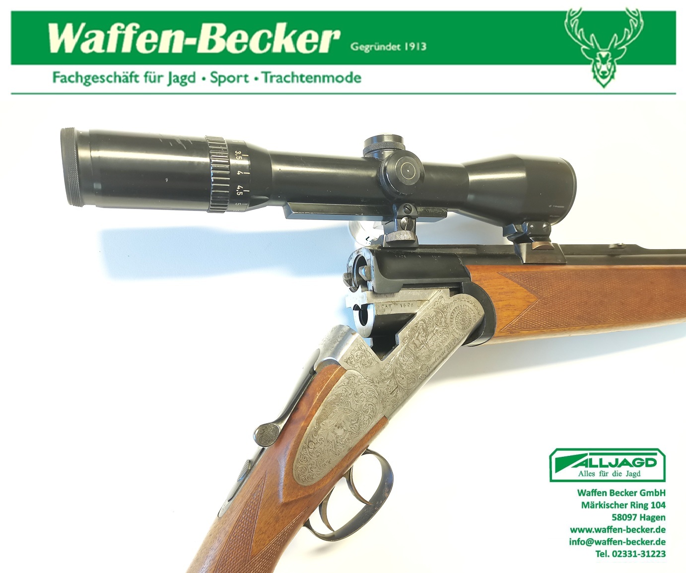 Bockbüchsflinte Zoli, Mod. Kombinat Kal. 12/70 + 6,5x57R ZF: S&B 1,5-6x42 Abs.1 – Bild 3