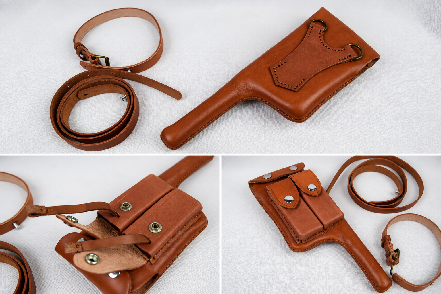 Mauser C96 Broomhandle Schnellfeuer M712 Holster Leder Repro – Bild 1