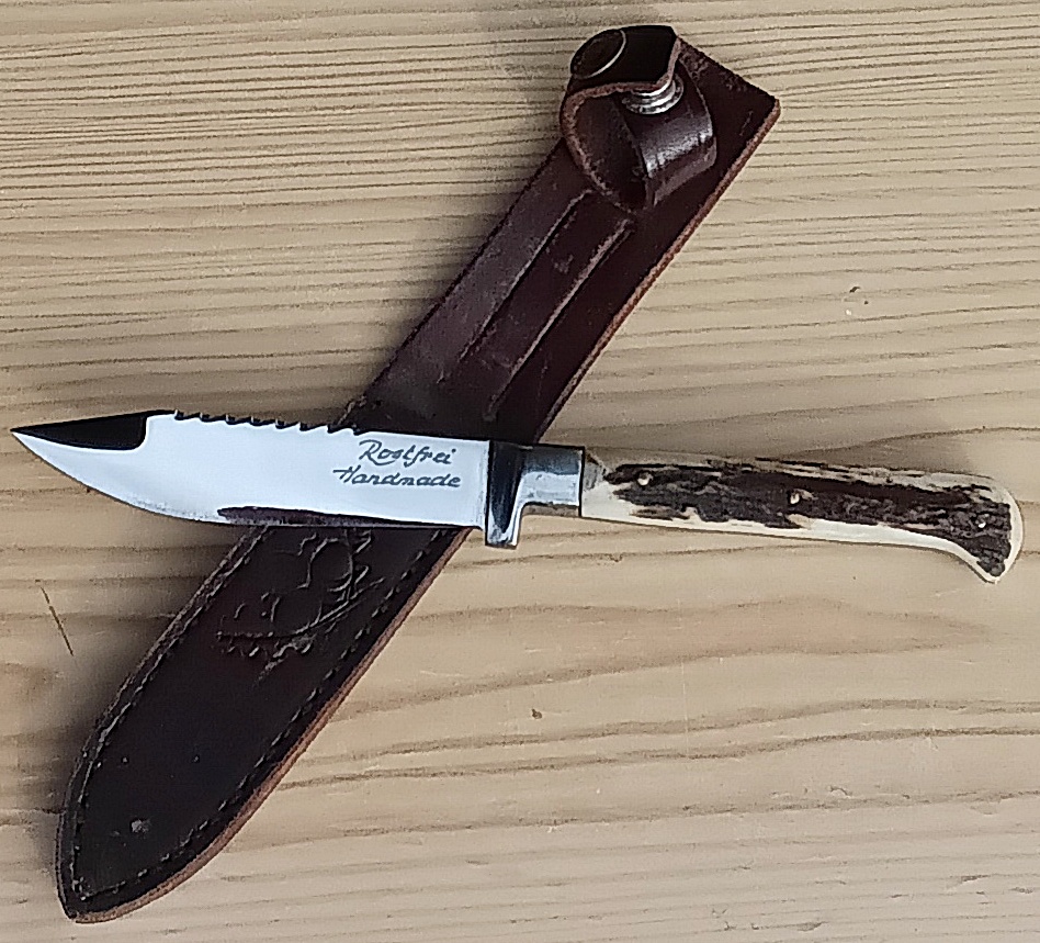 Jagdmesser Nicker Hirschhorn gebr. – Bild 1