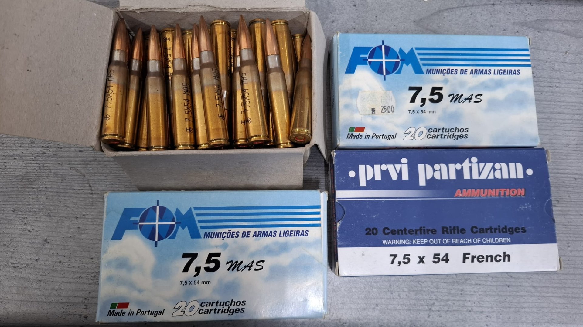Munition 7,5 MAS 7,5x54 Ordonannz Sport Training 104 Schuss – Bild 1