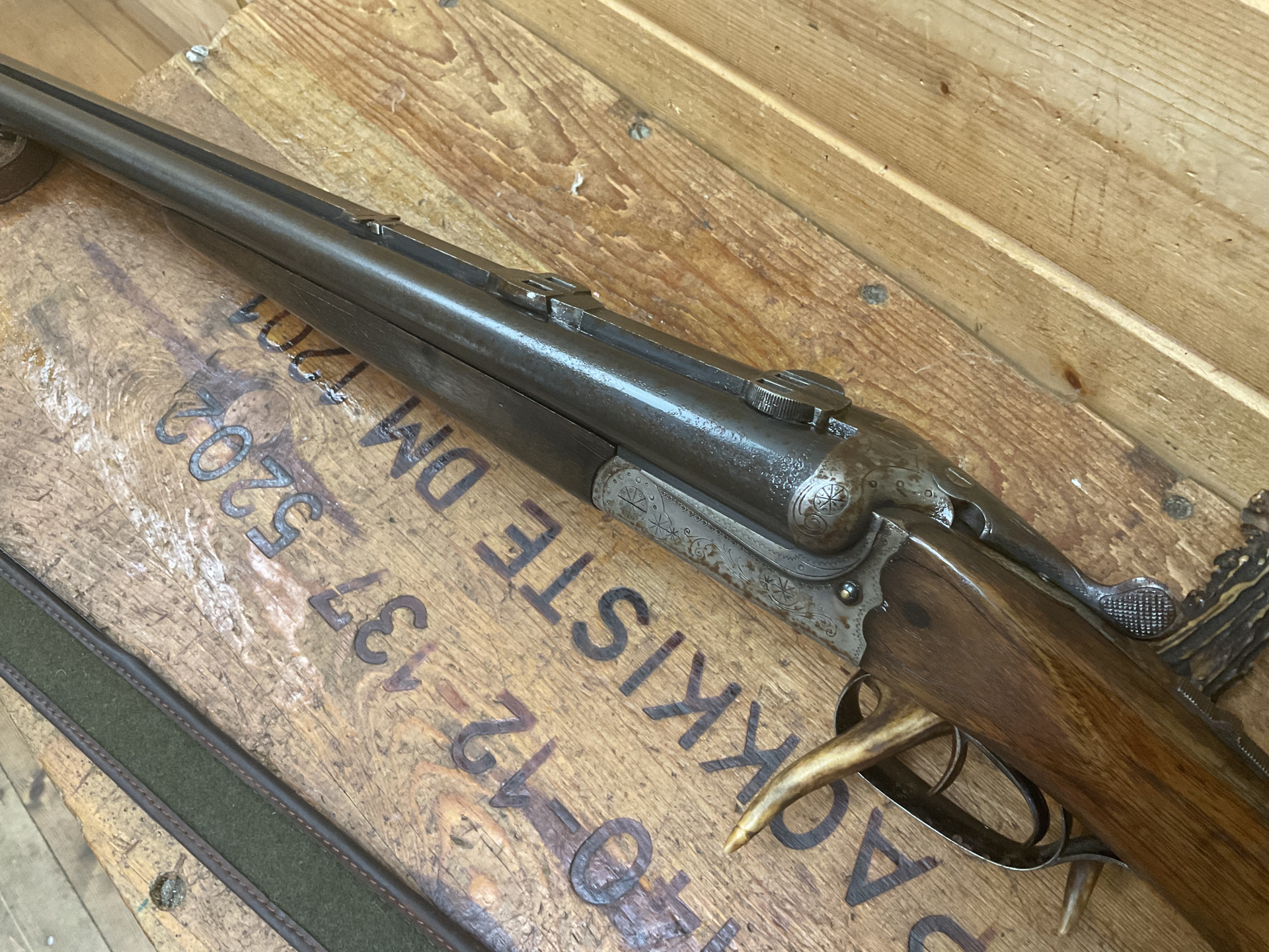 Doppelflinte Fortuna Suhl Kal. 12/70, 12/70 mit Lederriemen – Bild 2