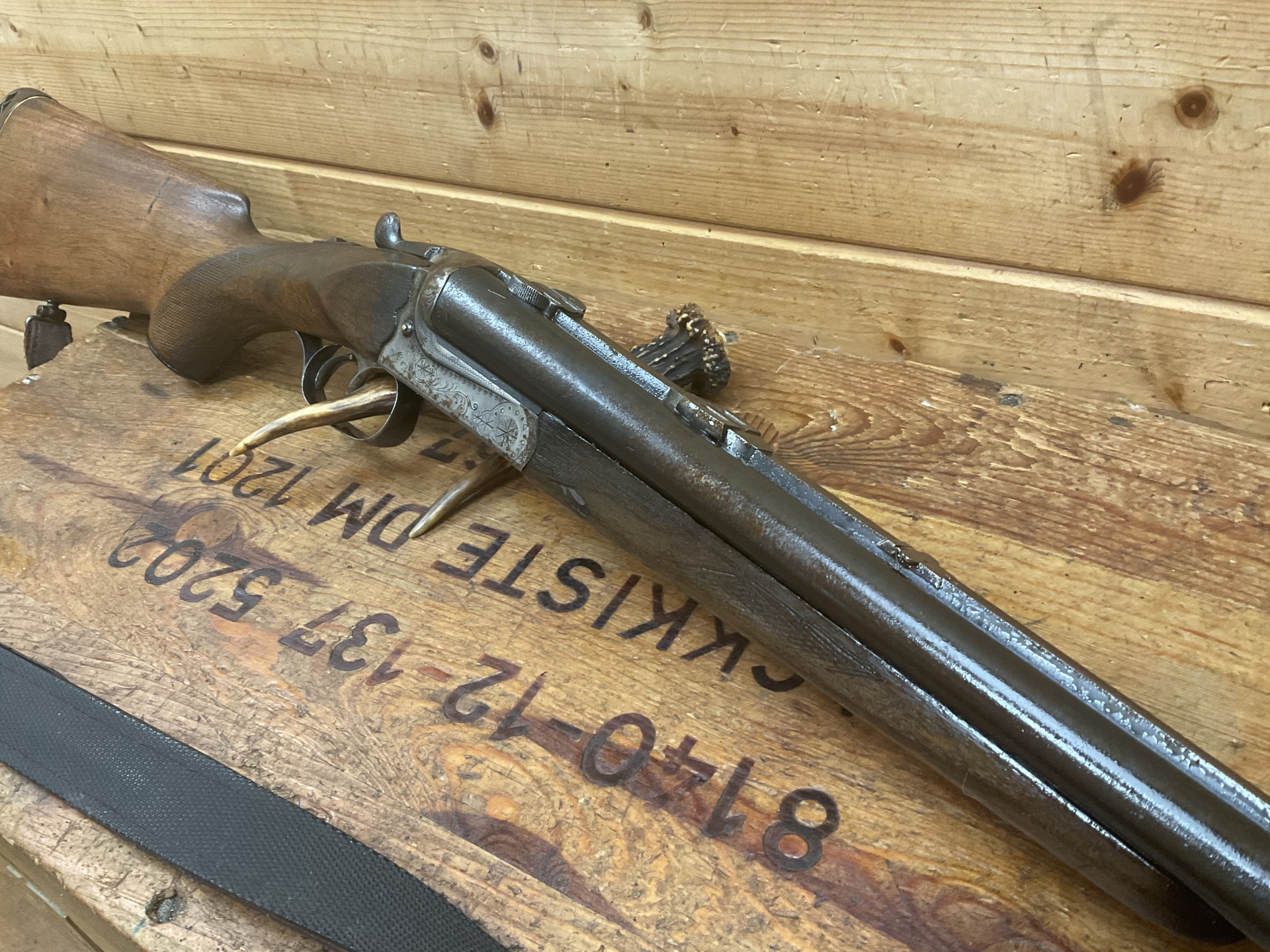 Doppelflinte Fortuna Suhl Kal. 12/70, 12/70 mit Lederriemen – Bild 5