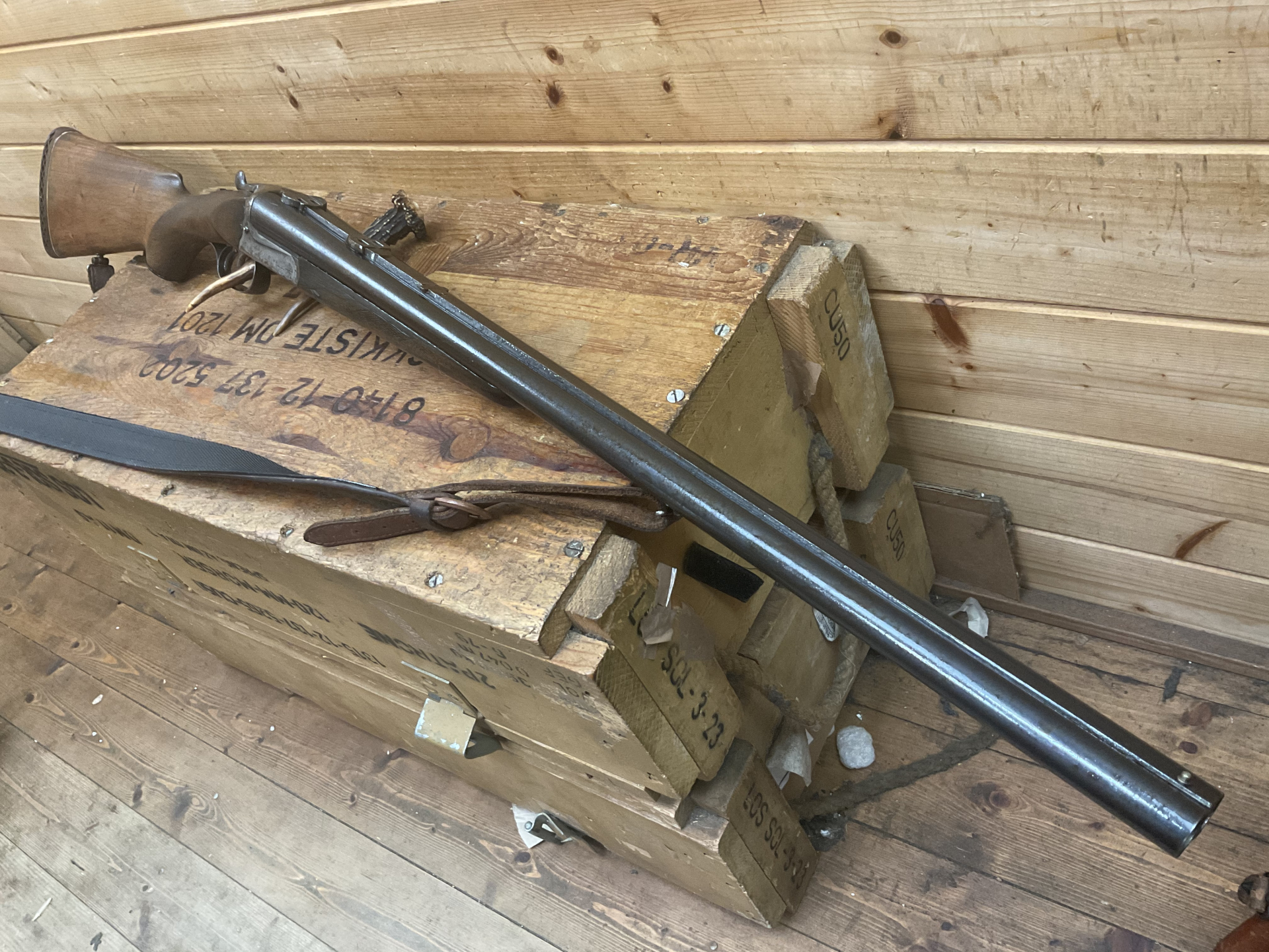 Doppelflinte Fortuna Suhl Kal. 12/70, 12/70 mit Lederriemen – Bild 4