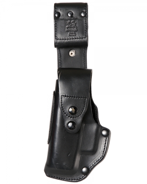 Deutsches Polizei-Leder-Pendelholster von AKAH passend für Heckler & Koch USP//P10/P8 Zoraki 914/917 – Bild 1