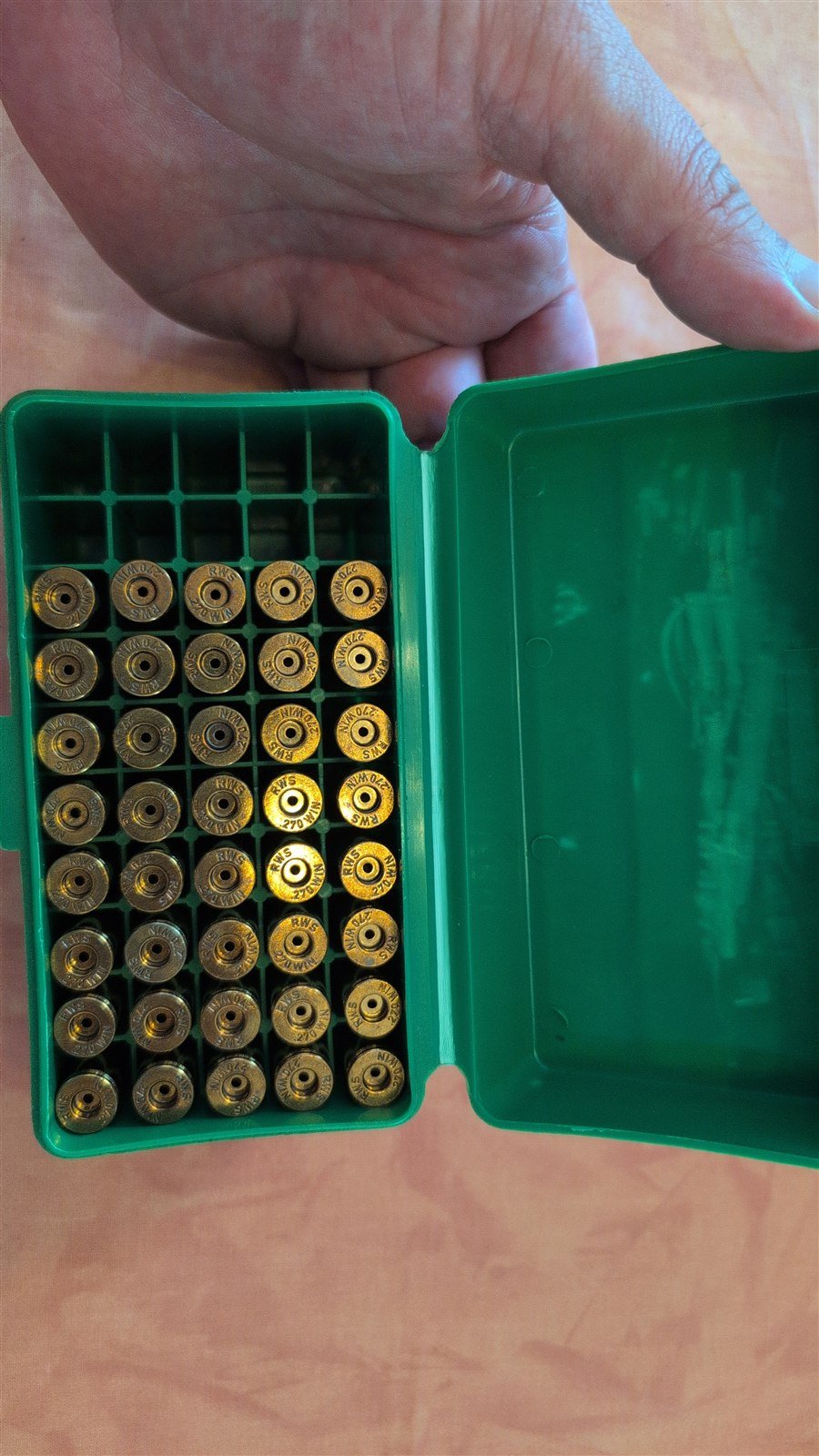 40 RWS Hülsen .270 Win 1x geschossen in 50er Box – Bild 1