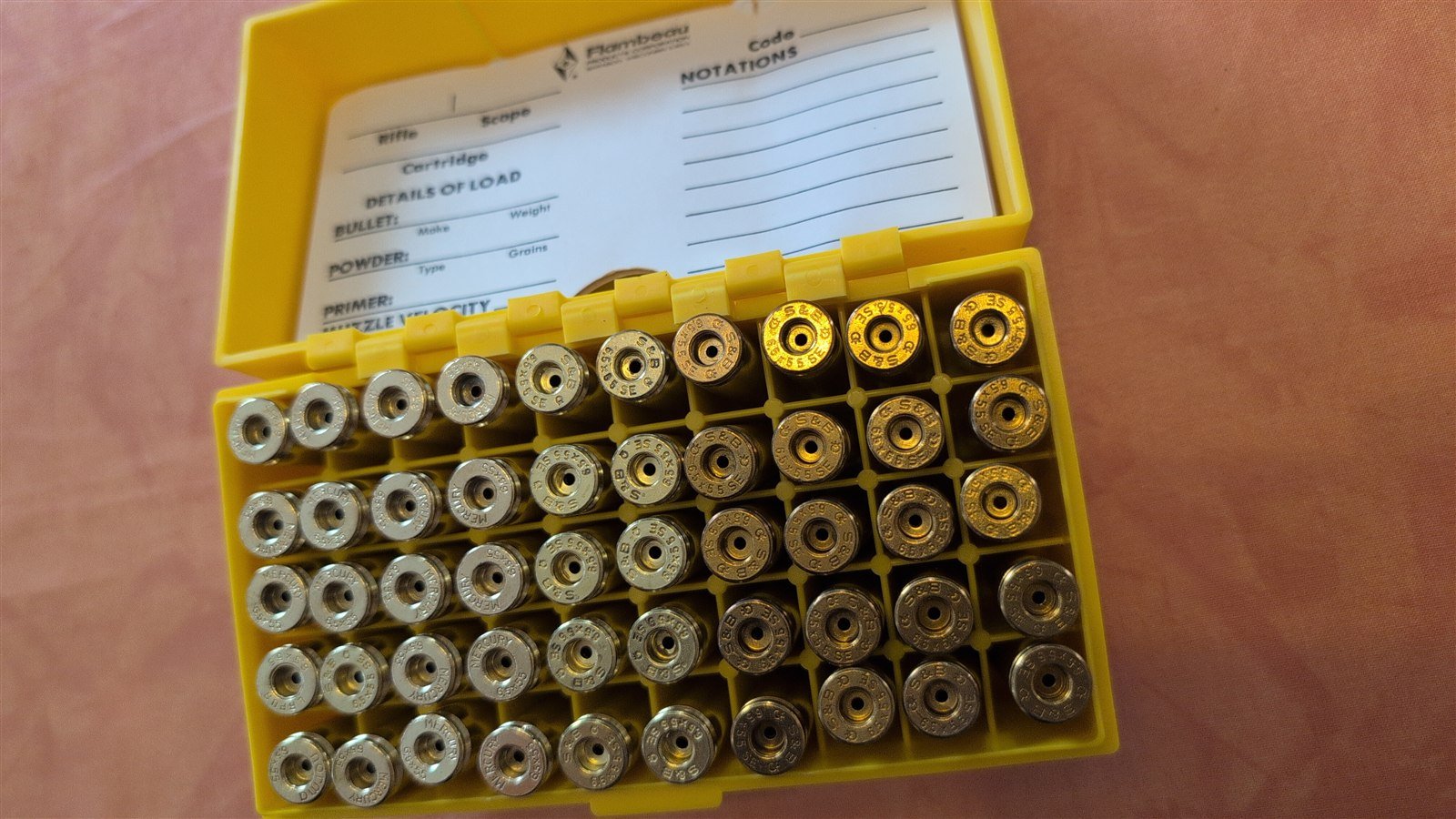 50 Hülsen 6,5x55 SE (30 St. + 20 Mercury) in Flambeau Box – Bild 1