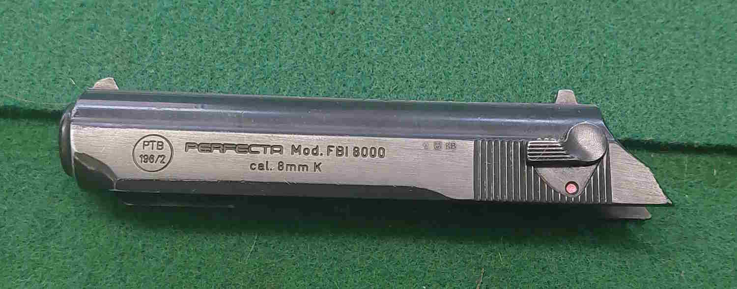 Verschluss (Schlitten) große Perfecta (ähnlich Walther PPK) Mod. FBI 8000 Kal. 8mmk – Bild 1