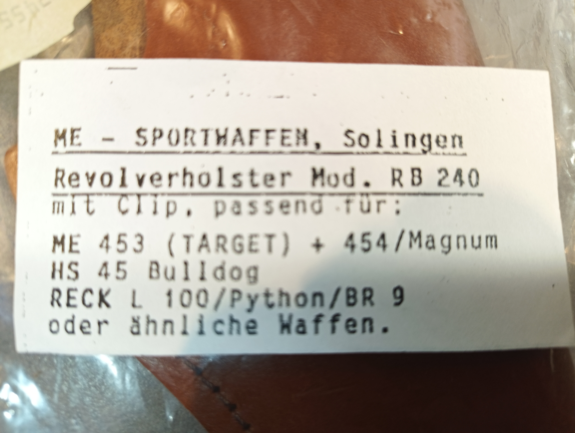 ME- Sportwaffen Solingen Revolverholster Mod. RB240 – Bild 2