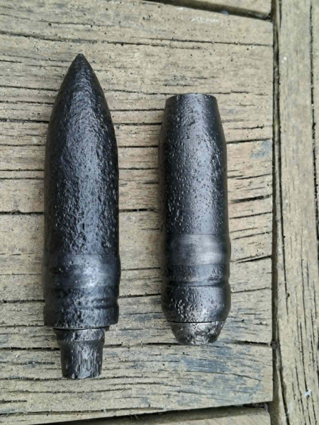 2 x DEKO 4 cm KM Flak Splitter und Pz.Gr - ORIGINAL WW 2 – Bild 4