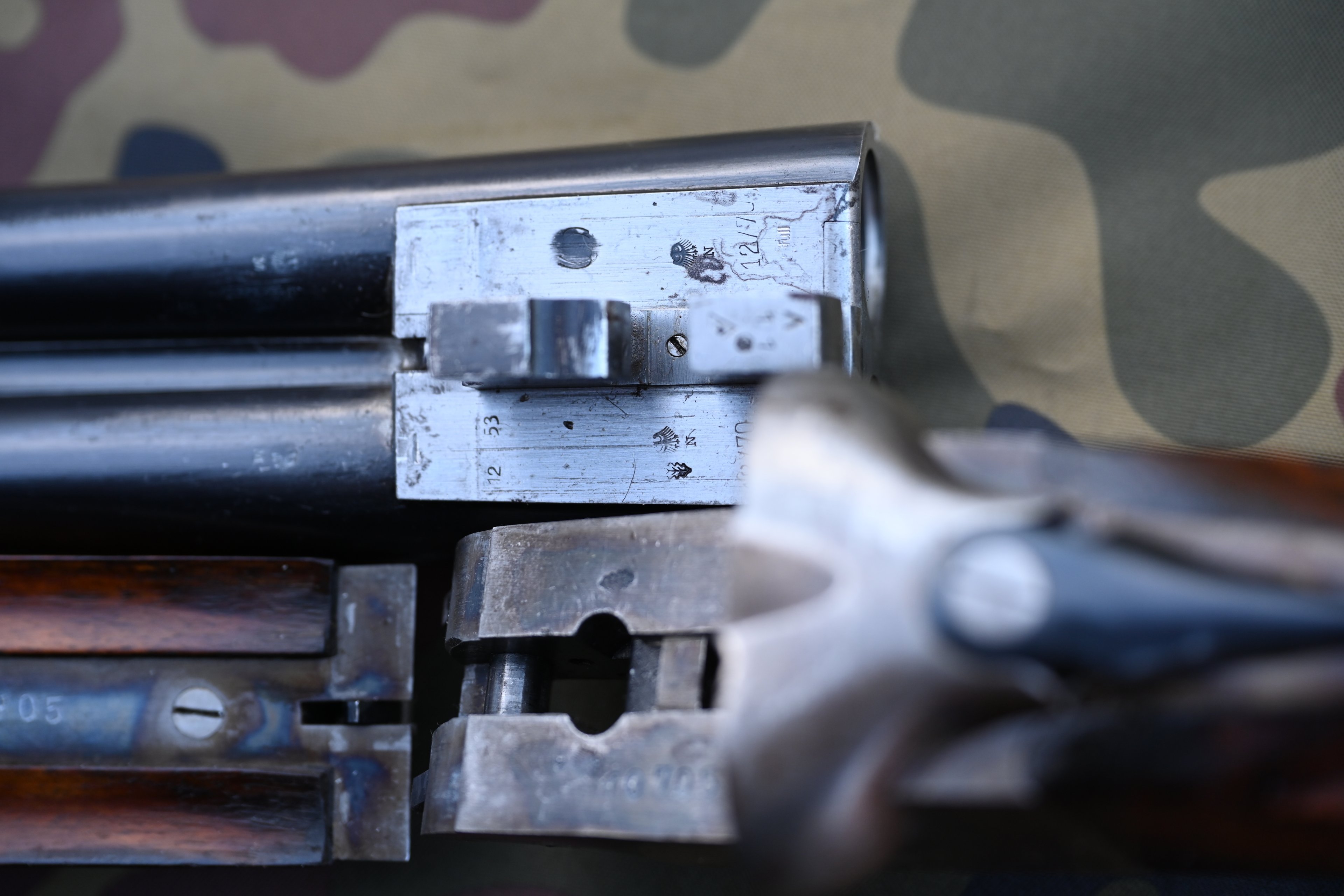 Flinte Jagdgewehr Doppelflinte Querflinte Sauer & Sohn Kal. 12/70, Bj. 1953 – Bild 5