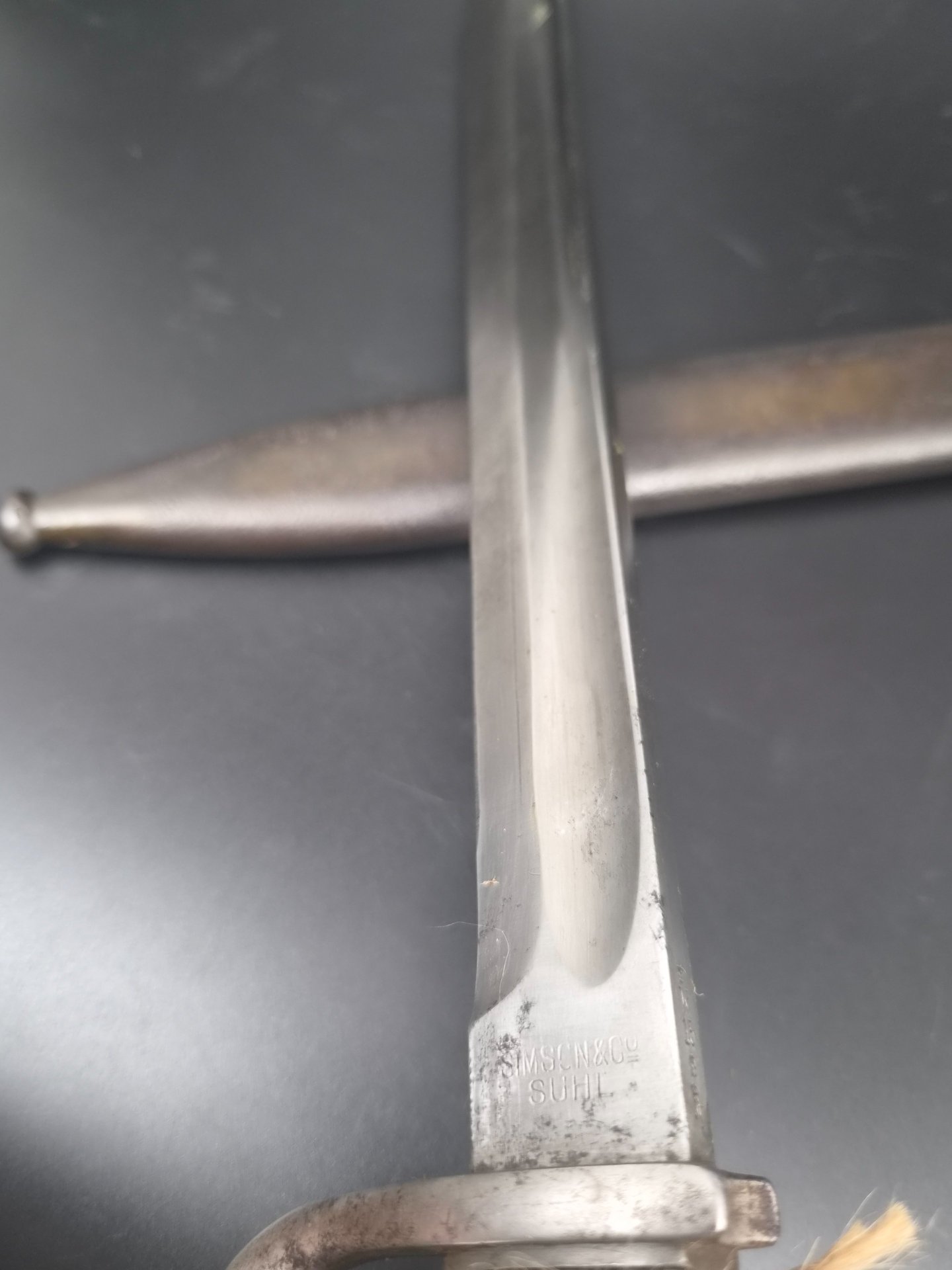 Seitengewehr 98/05 neuer Art mit Stahlscheide, Simson & Co – Bild 5