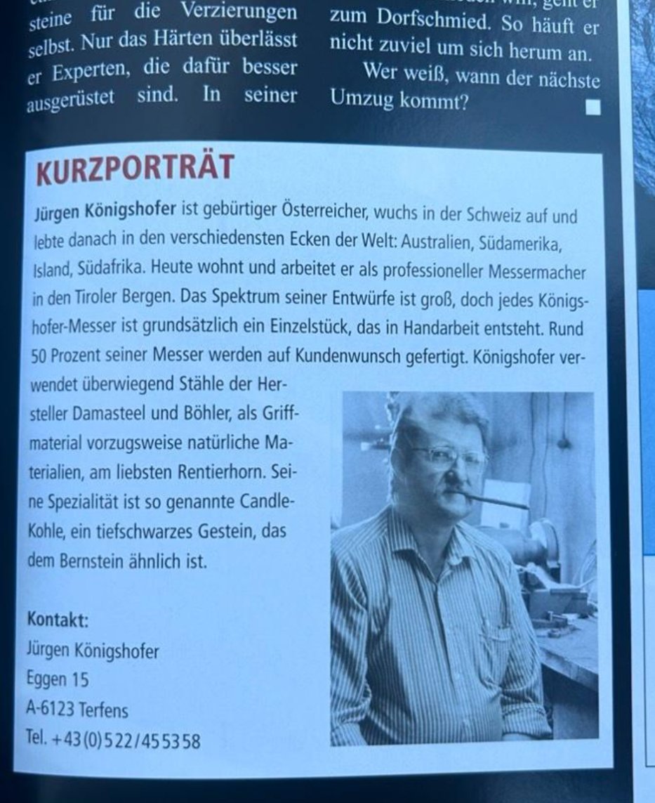 Jürgen Königshofer Messer Custom Katana Schwert 1996 Geschmiedet D2 Stahl (DIN 1.2379) Kryo-gehärtet – Bild 6