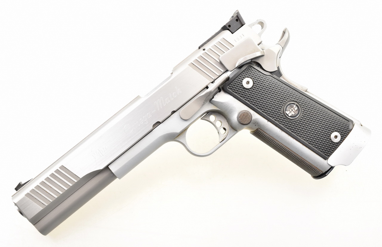 KPS " Omega Match " Hi-Cap Stainless Steel 6" Pistole im Kal .45 Auto mit Reservemagazin – Bild 1