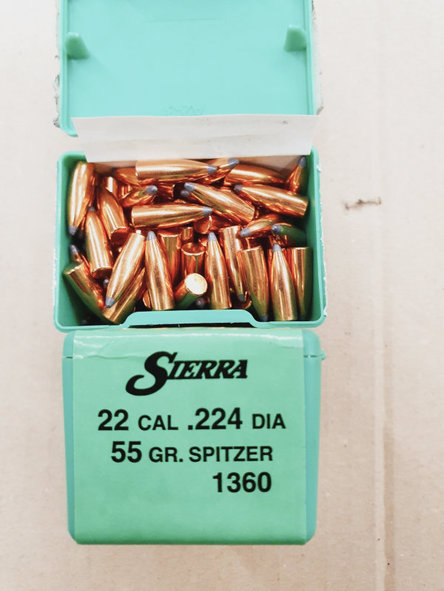 .22/.224/55 grs #1360# Sierra Spitzer Geschosse 100 stk – Bild 1