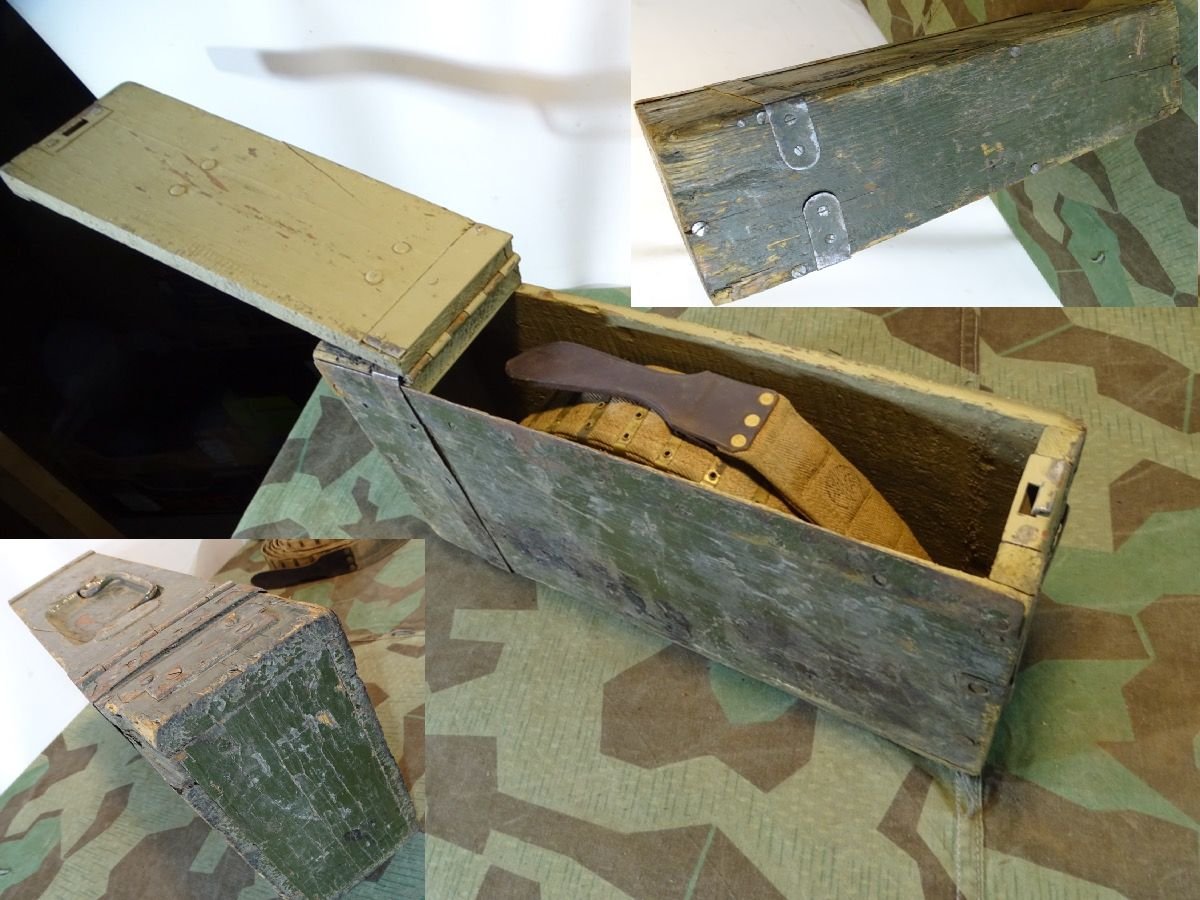 Holz Patronenkasten / Gurtkasten MG Schwarzlose mit Gurt, 1./2. Weltkrieg. – Bild 8