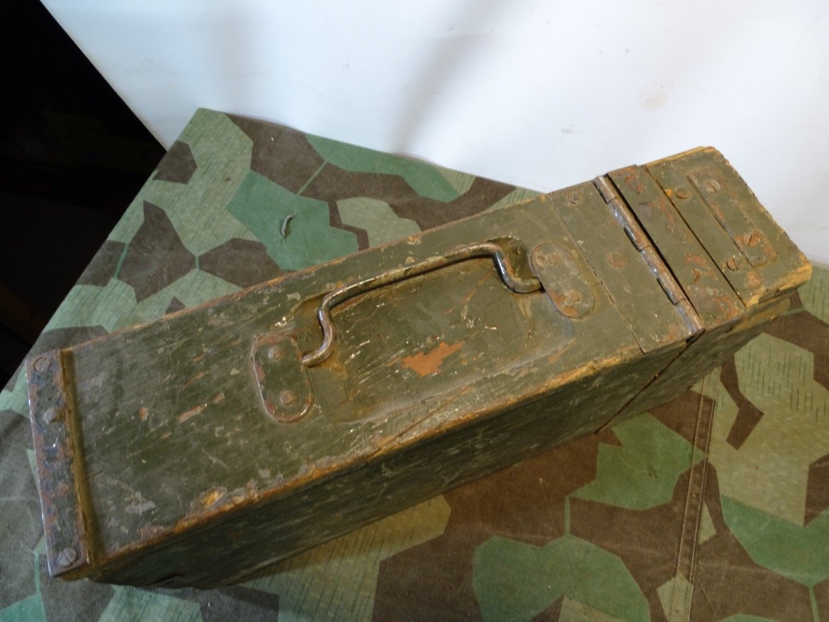 Holz Patronenkasten / Gurtkasten MG Schwarzlose mit Gurt, 1./2. Weltkrieg. – Bild 7