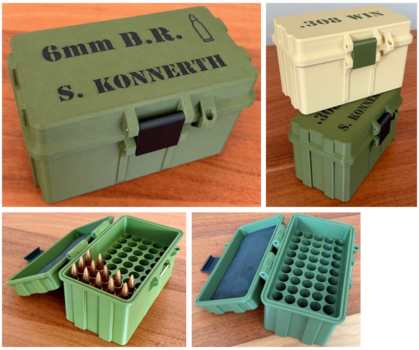 Munitionsbox 6mm B.R Norma Ammo Box Patronen Wiederladen 50/100 Schuss personalisierbar abschließbar – Bild 1