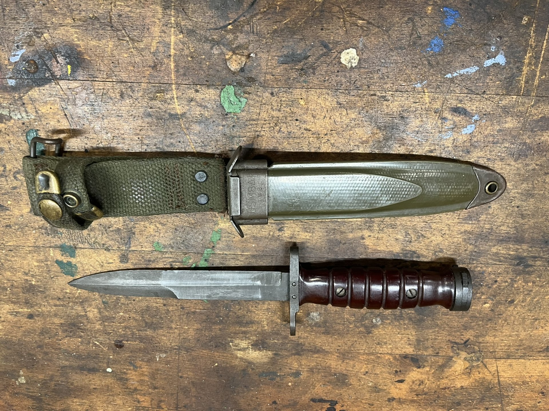 sehr seltene Ausführung USM8A1 Bajonet M16/Garant Korea/Vietnam War frühe Fertigung – Bild 2