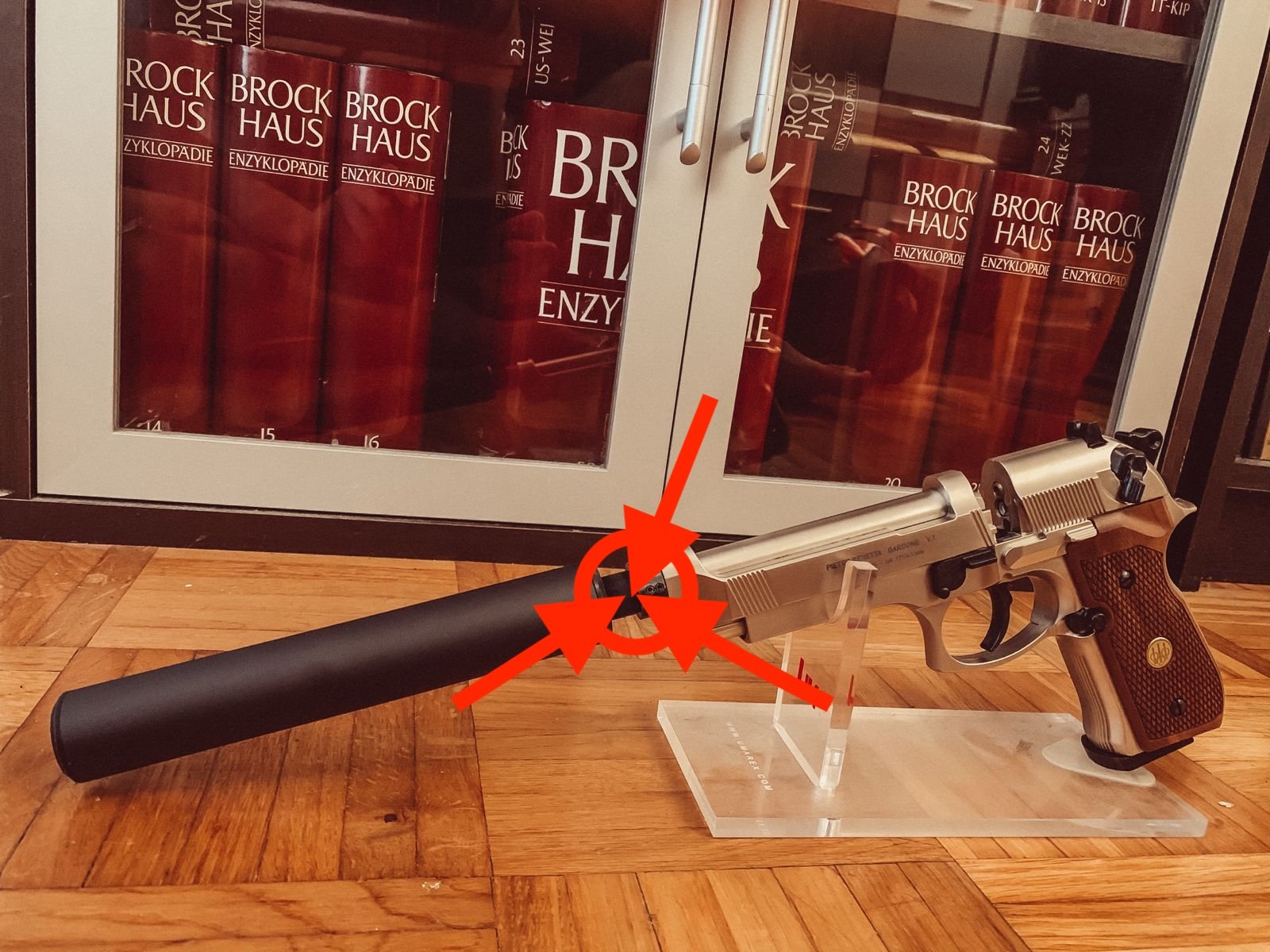 Schalldämpferadapter für C02 Pistole Beretta M 92 FS – Bild 2