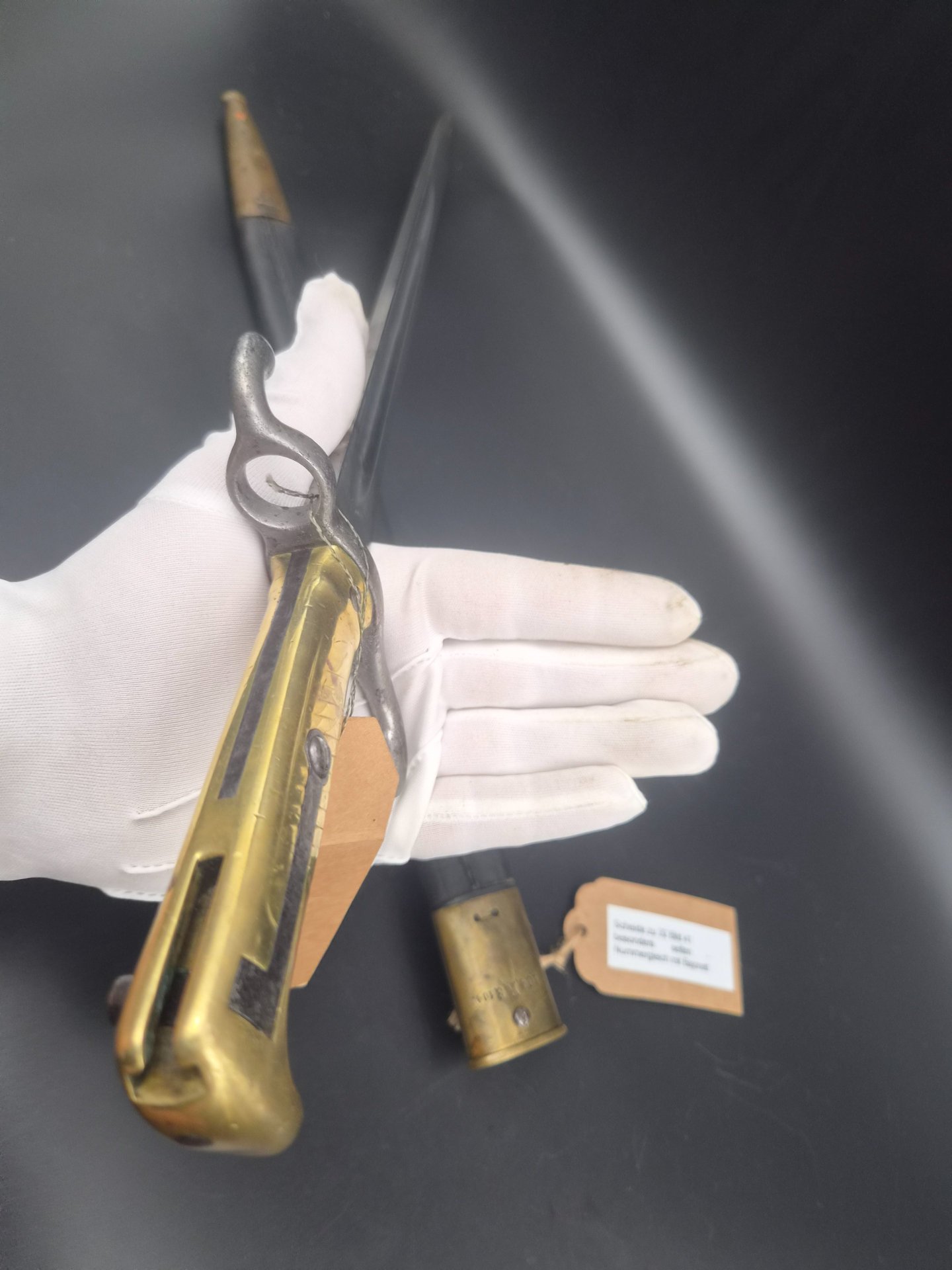 Preussen Bajonett M 1871 mit Scheide - Nummerngleich "104 R.8. 104" - sehr selten! – Bild 6