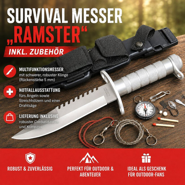 RAMSTER Survival Messer Neu/Ovp – Bild 1