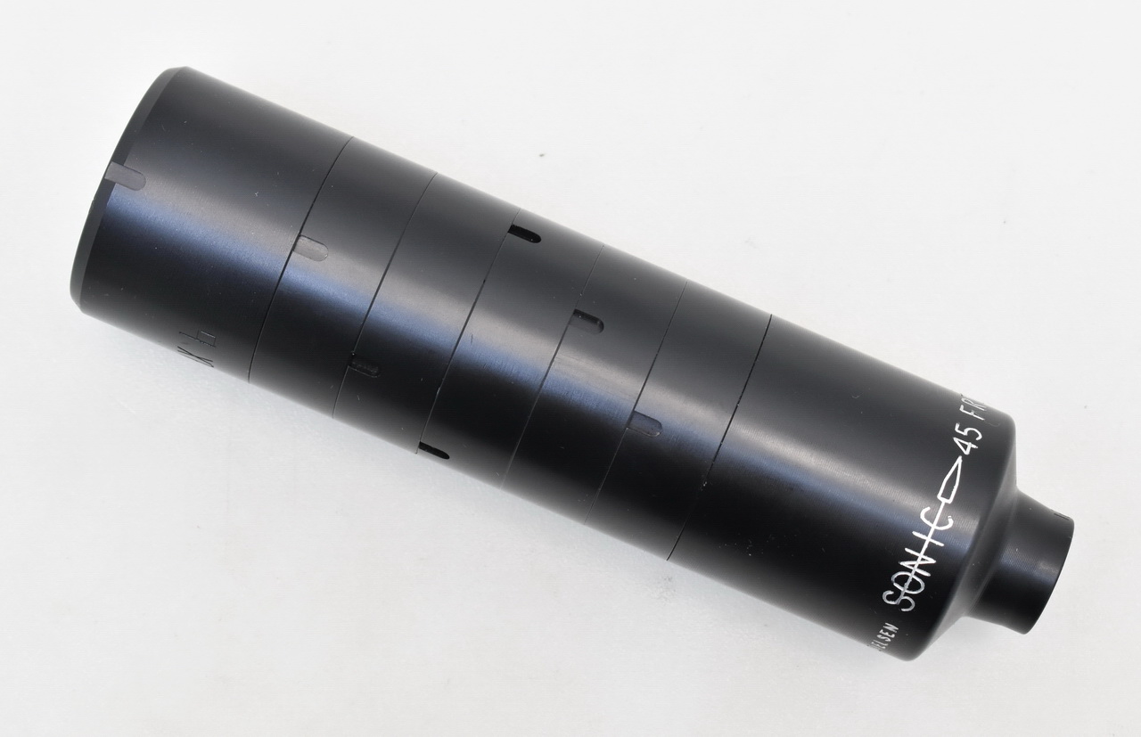 NIELSEN " SONIC 45 FRITZ " Schalldämpfer / SD MAX. 6mm mit 1/2-20" Gewinde ! UNGESCHOSSEN ! – Bild 1
