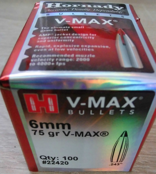 Geschosse Hornady 6mm / .243 75gr V-MAX – Bild 1