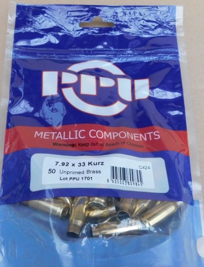 8x33 (7,92x33) PPU Hülsen 50 stk C-424 # SSZ Berka – Bild 1