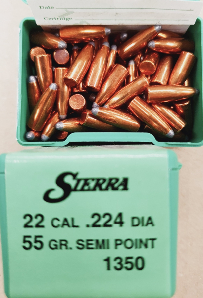 .22/.224/55 grs #No.1350# Sierra Semi Point Geschosse 100 stk #SSZ Berka – Bild 1