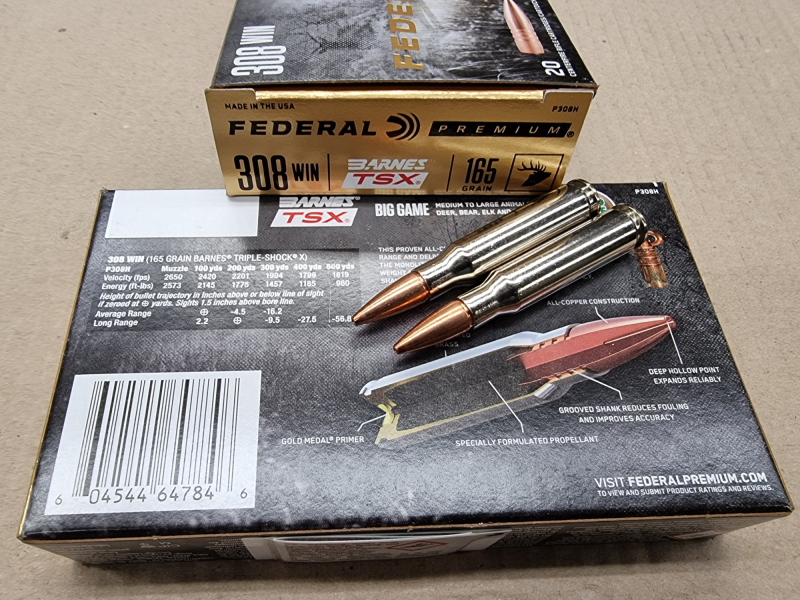 .308Win/165 grs. Federal Barnes TSX bleifrei 20 stk. No: F308H # SSZ Berka – Bild 1