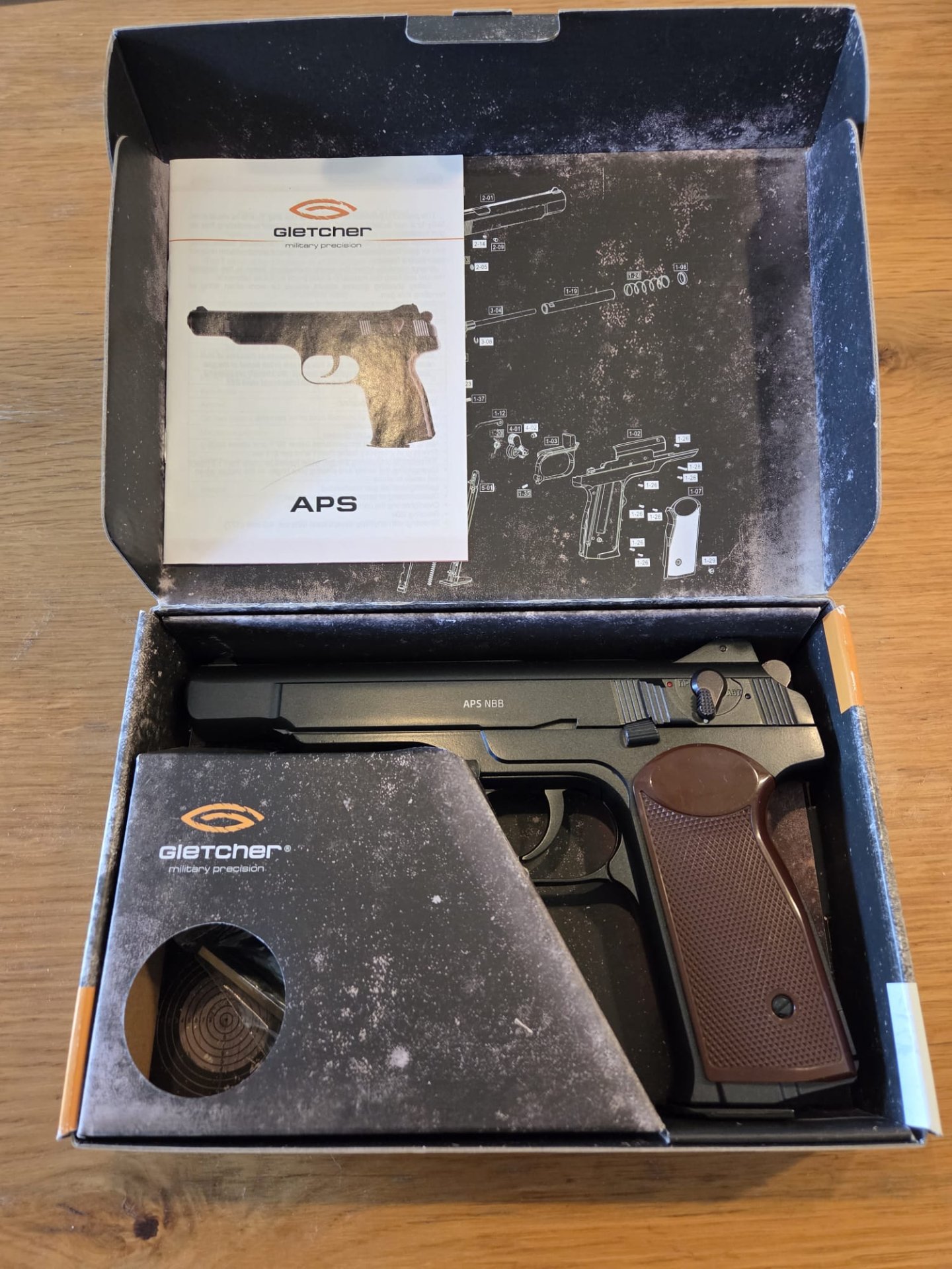 Gletcher APS NBB CO2-Pistole – Stechkin Replika – OVP + Anleitung – Bild 1