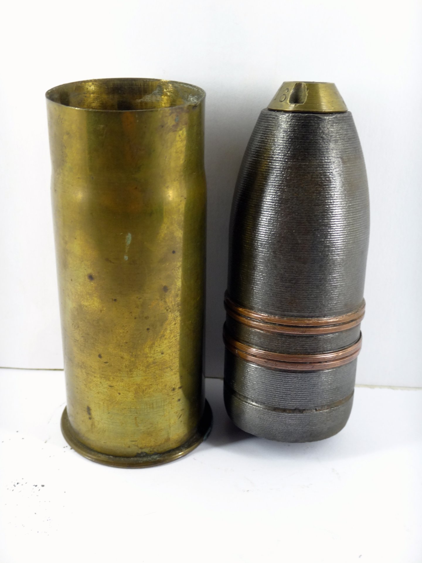 Französische 37mm / 3,7cm Patrone Mod. 1885 mit Sprenggranate Mod. 1888 – Bild 2