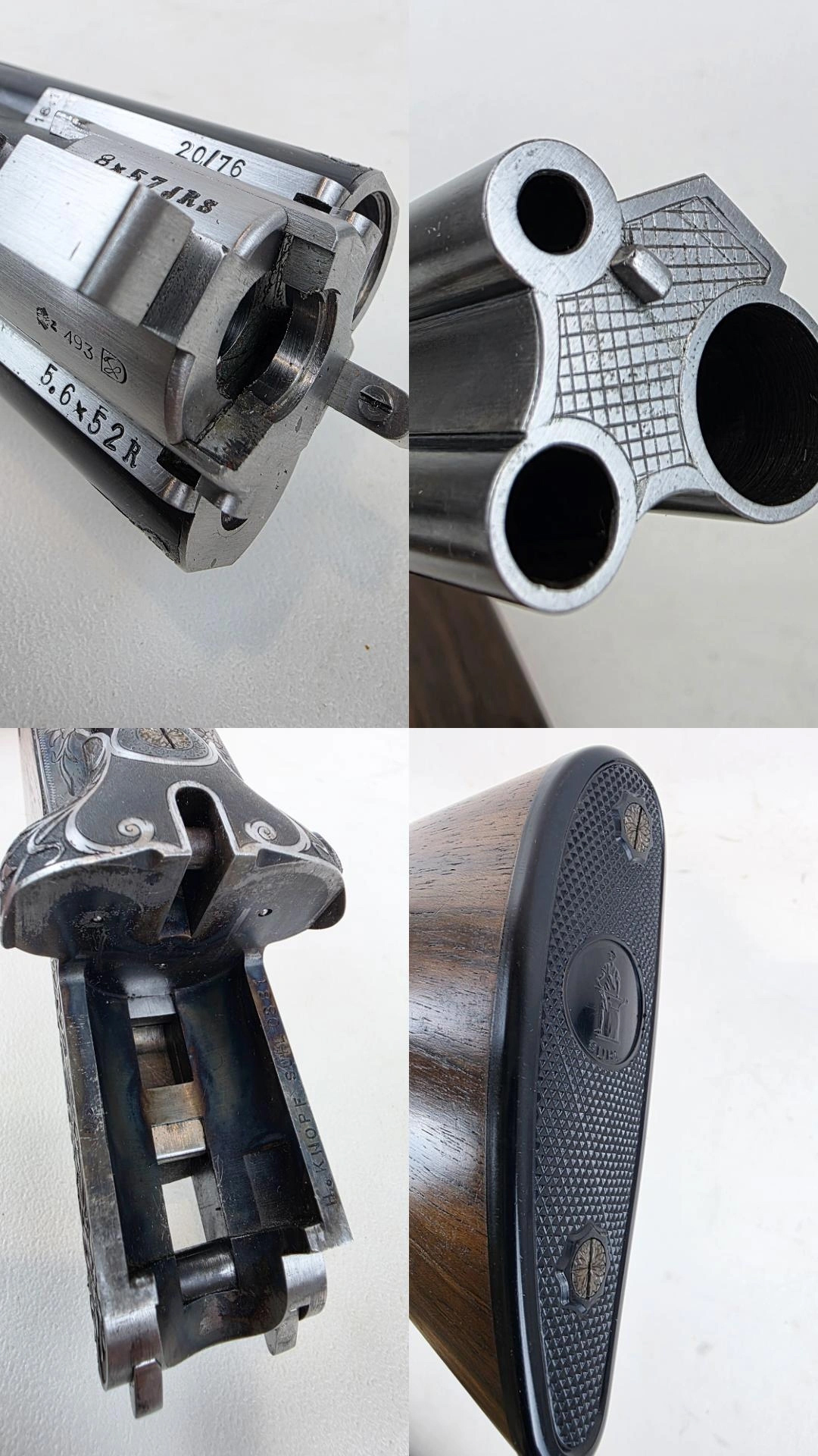 Büchsflintendrilling H. Knopf Bühag Suhl Kal. 8x57JRS 5,6x52R 20/76 inkl. Zeiss Diatal BESTZUSTAND! – Bild 5