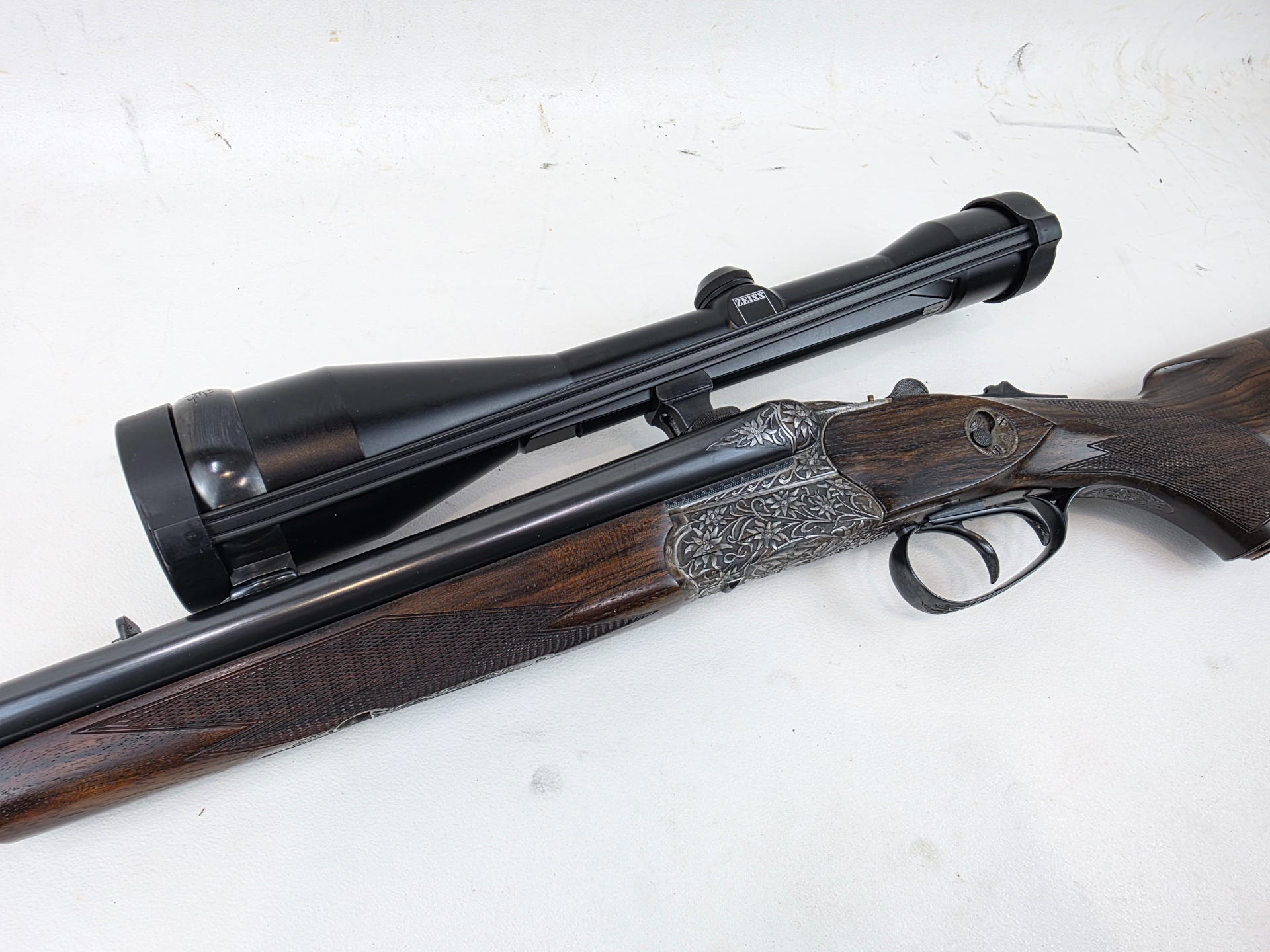 Büchsflintendrilling H. Knopf Bühag Suhl Kal. 8x57JRS 5,6x52R 20/76 inkl. Zeiss Diatal BESTZUSTAND! – Bild 4